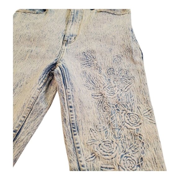 DAILY JEANS NY SZ 11/12 VINTAGE Acid Washed Stretch Embroidered Jeans - Picture 5 of 12